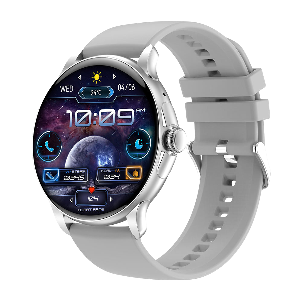 שעון חכם COLMI V72 עם מסך AMOLED מלוטש, מעקב כושר, IP68 עמיד למים, כסוף